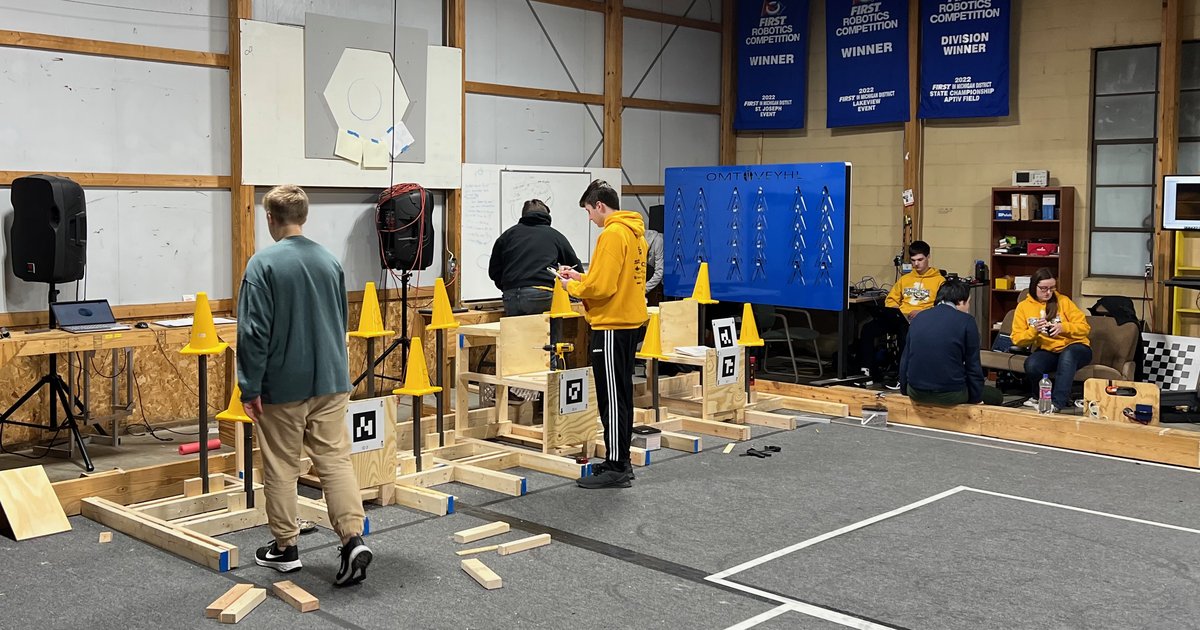 Students working on 2023 field